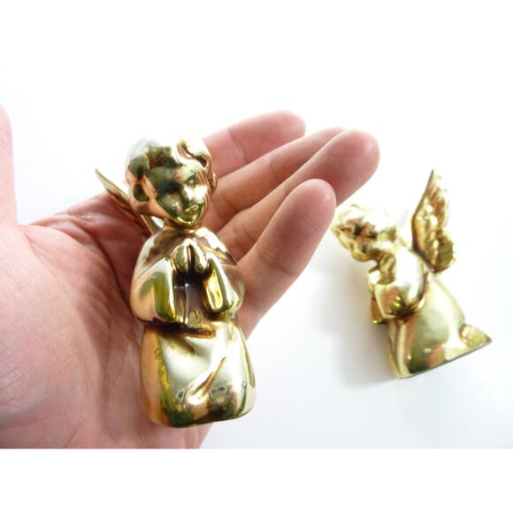 Vintage Gold Luster Ceramic Praying Angels Japan Very Good - Picture 4 of 5